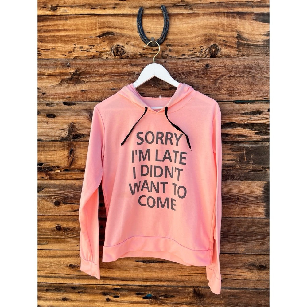 UNBRANDED | Coral Pink Hoodie Sweatshirt M